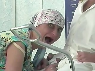 hairy bush ugly 86 years old granny gets fisted and rough fucked by her clinic gynecologist